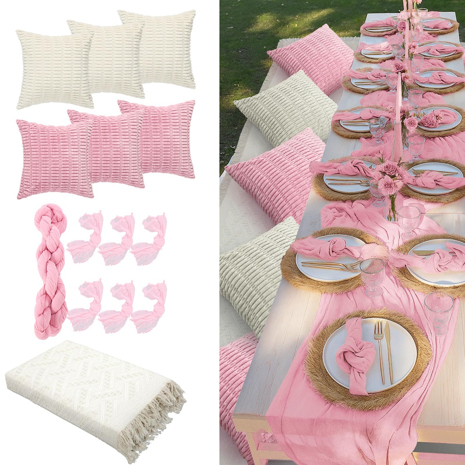 Beeveer extralarge boho picnic blanket in pink for spacious outdoor gatherings