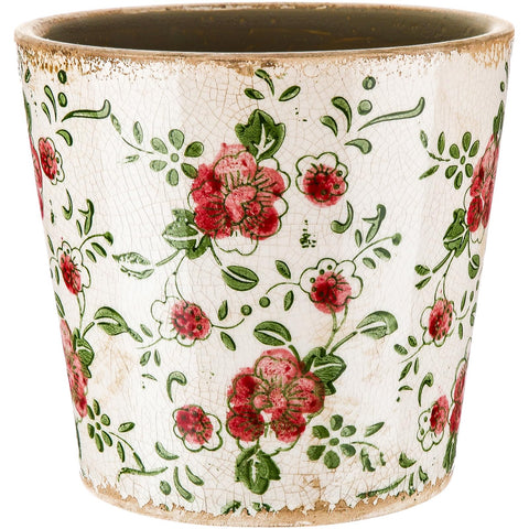Beeveer Farmhouse planter with rose pattern adds rustic charm to spaces