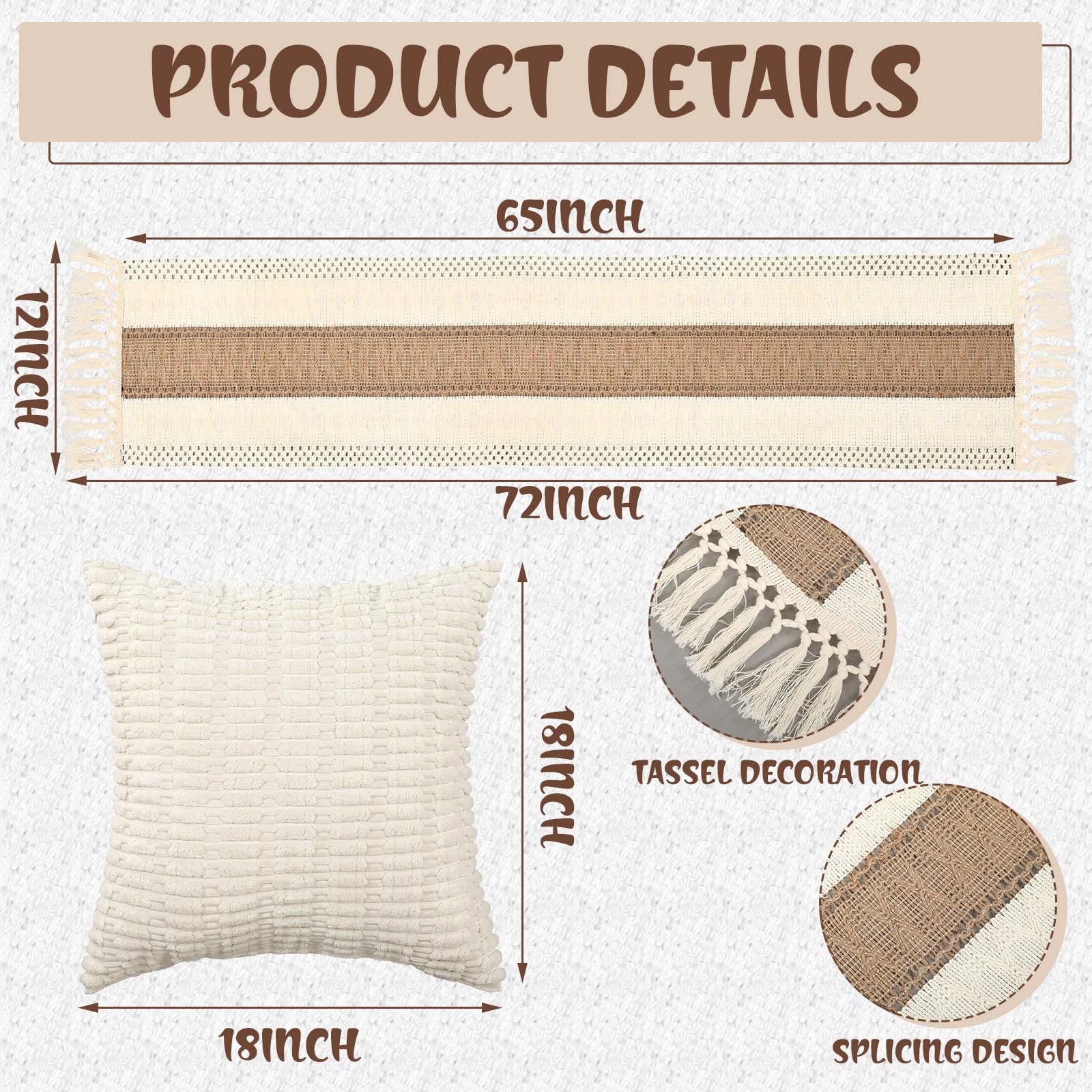 Beeveer farmhouse decor mat and runner for versatile styling.