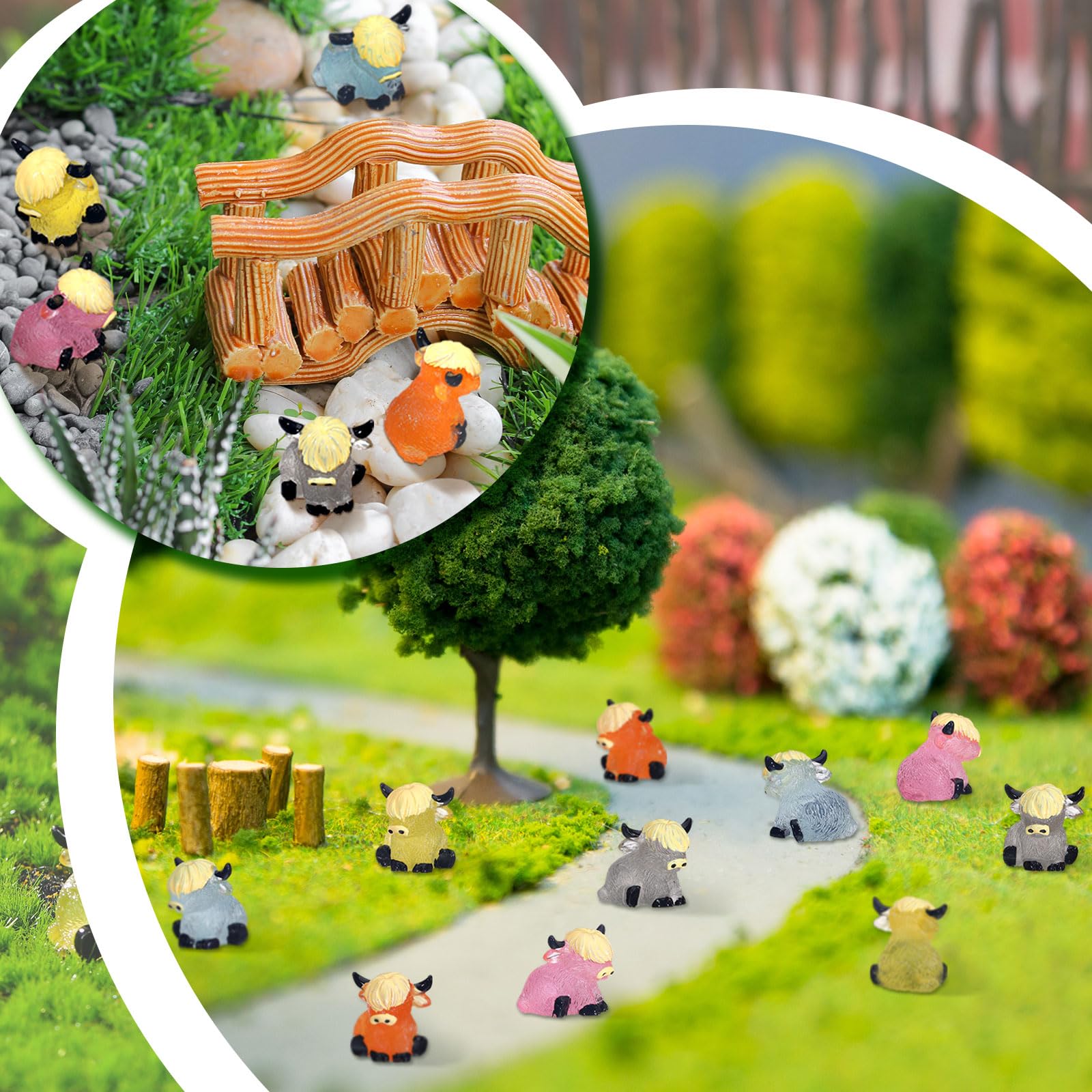 Beeveer blue Highland cow resin miniature enhances DIY projects and dioramas