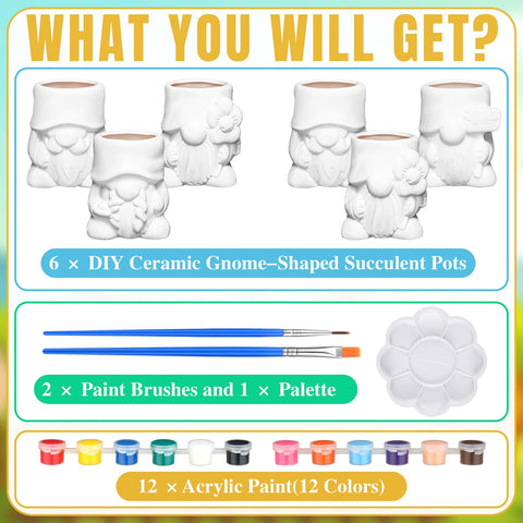 Beeveer twelve mini acrylic paints for colorful plant pots