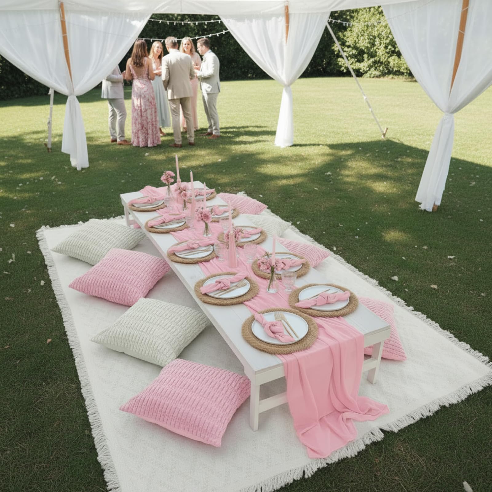 Beeveer six-pack woven cotton napkins for festive table styling