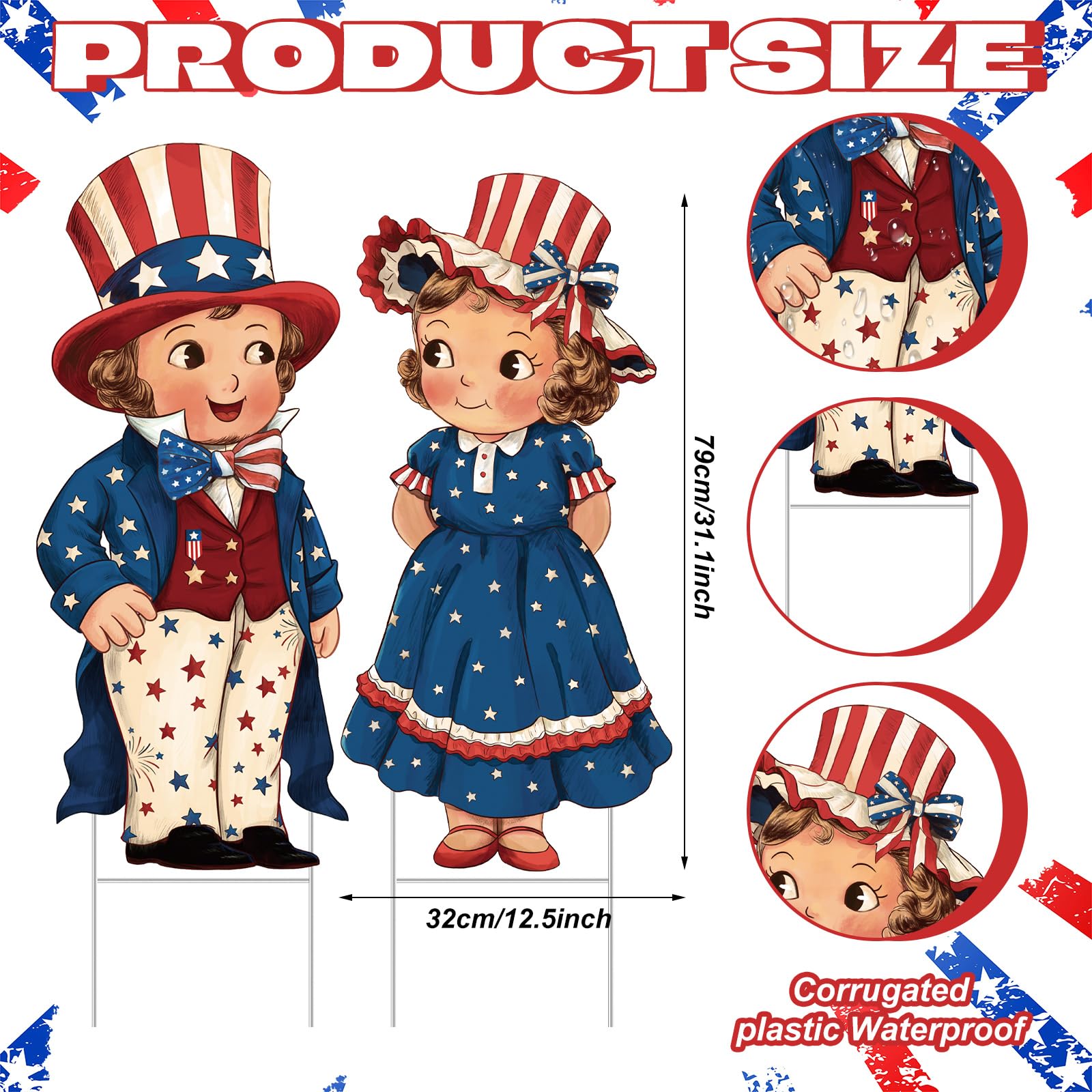 Beeveer patriotic front door hanging sign enhances entry with festive charm.