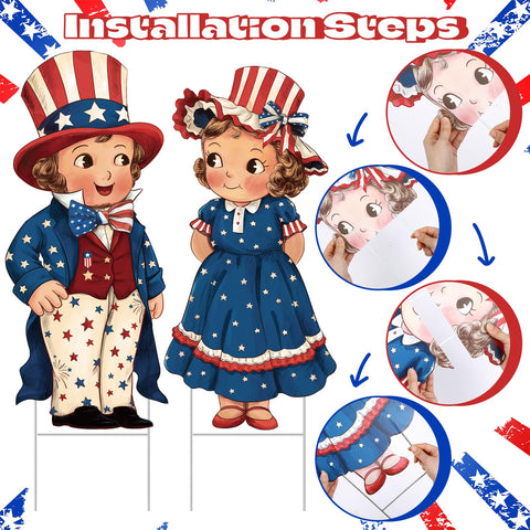 Beeveer weatherproof patriotic yard sign decor for lawn, garden, or patio.