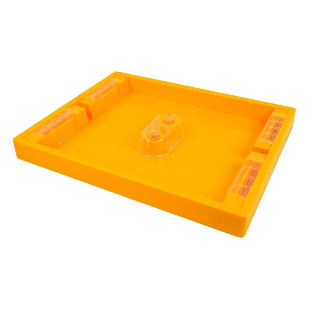 BEEXTM Bee Feeder top assembly visible in hive; enables efficient dual-group feeding.
