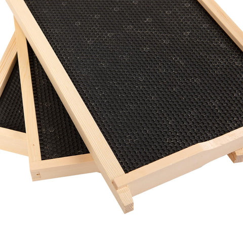 BEEXTM wooden frames show durable construction for multiple harvest seasons.