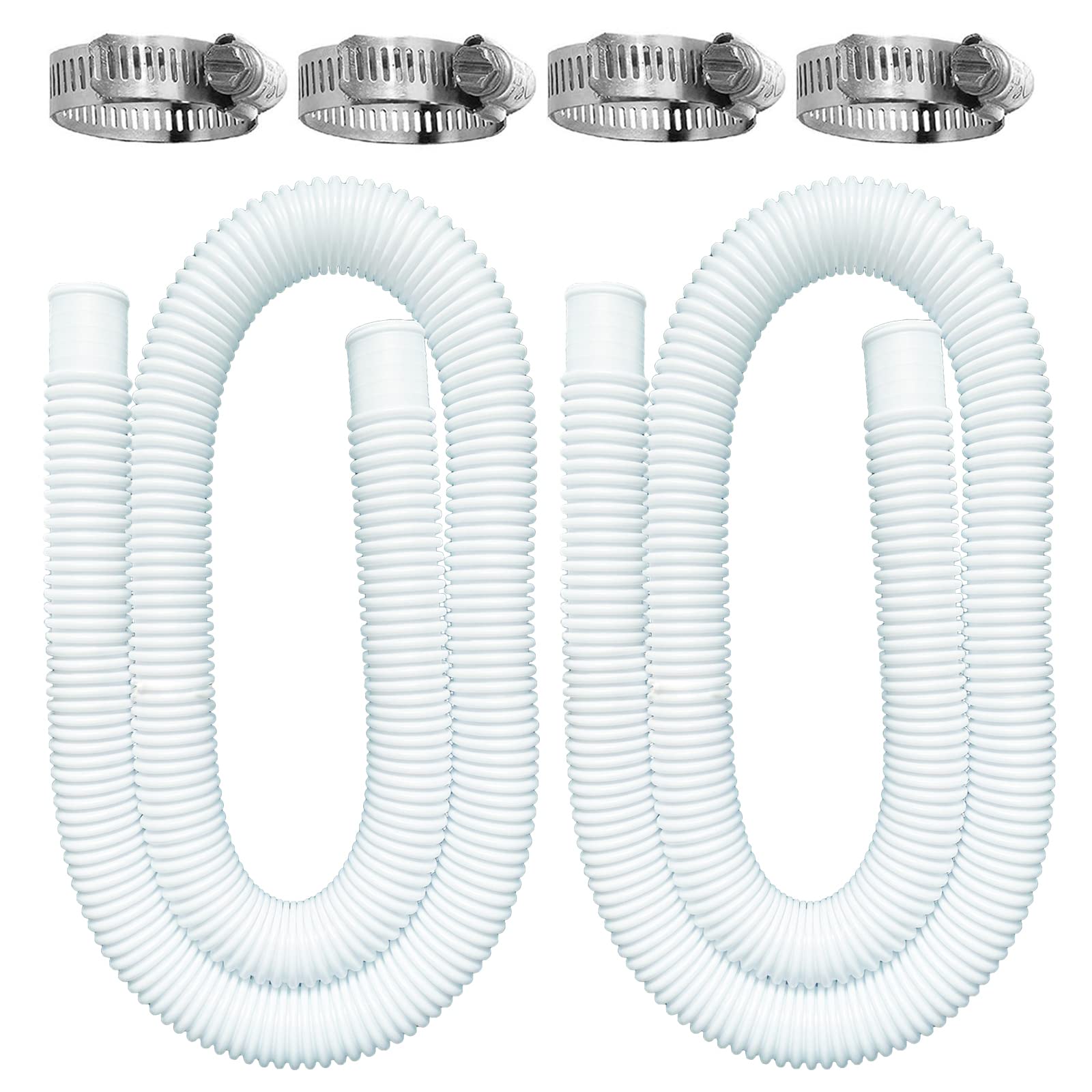 BEFANS pool hose pair with four clamps ready for installation