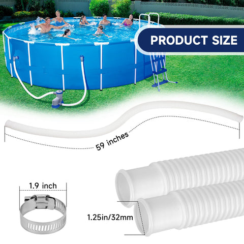 BEFANS 4-pack pool hose set ready for quick Intex filter pump replacements