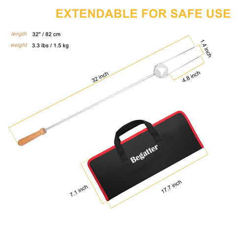 Begatter multi use skewers for hot dogs marshmallows and veggies