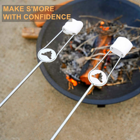 Begatter 32 inch roasting sticks keep hands safely away from flames