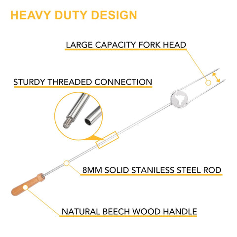 Begatter stainless steel skewers 8mm diameter durable for heavy foods
