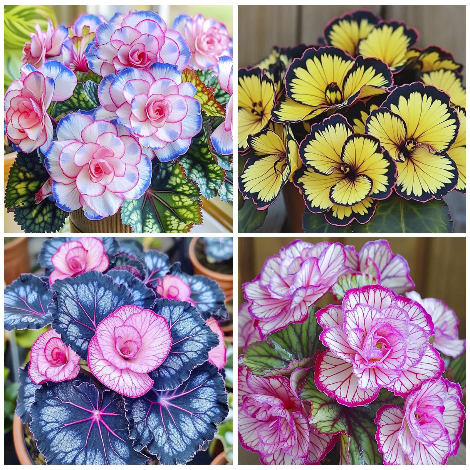 Begonia seeds 120-plus mix seed pack for bright patio planters.