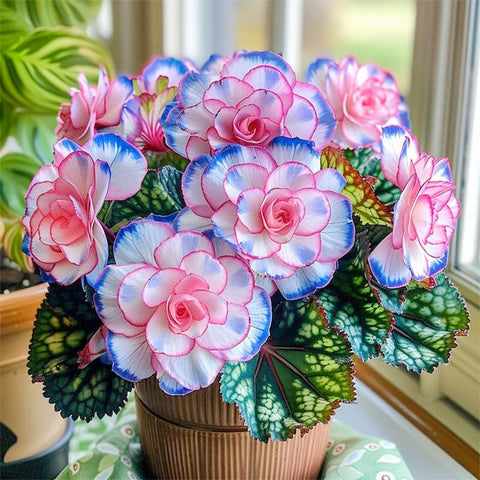 Begonia seeds heirloom non-GMO add vibrant color to mixed garden beds.
