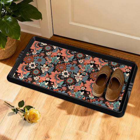 BEHERO boot tray with decorative pattern keeps entryway organized and stylish.