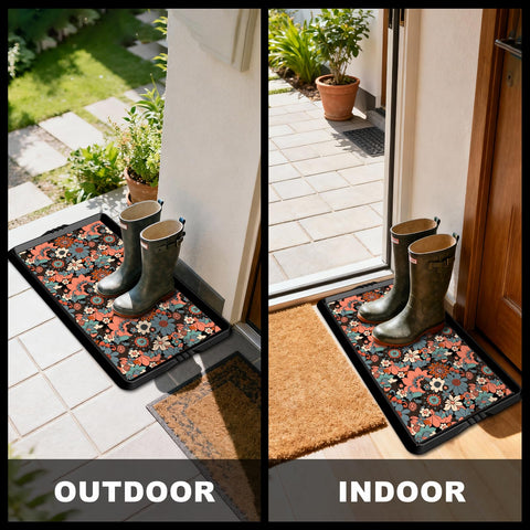 BEHERO boot tray raised edge traps moisture and prevents spills.