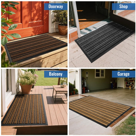 BEHERO modern design outdoor mat adds curb appeal while handling high-traffic entrances.