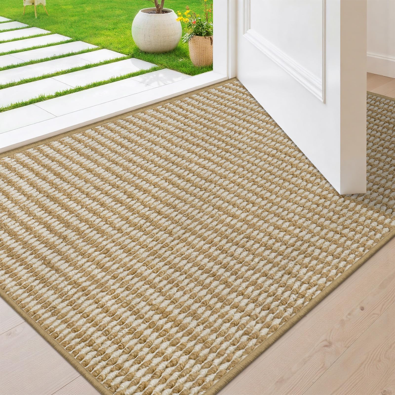 BEISIFLOOR Dirt Trapper Door Mat 20x32 traps dirt and moisture at entry