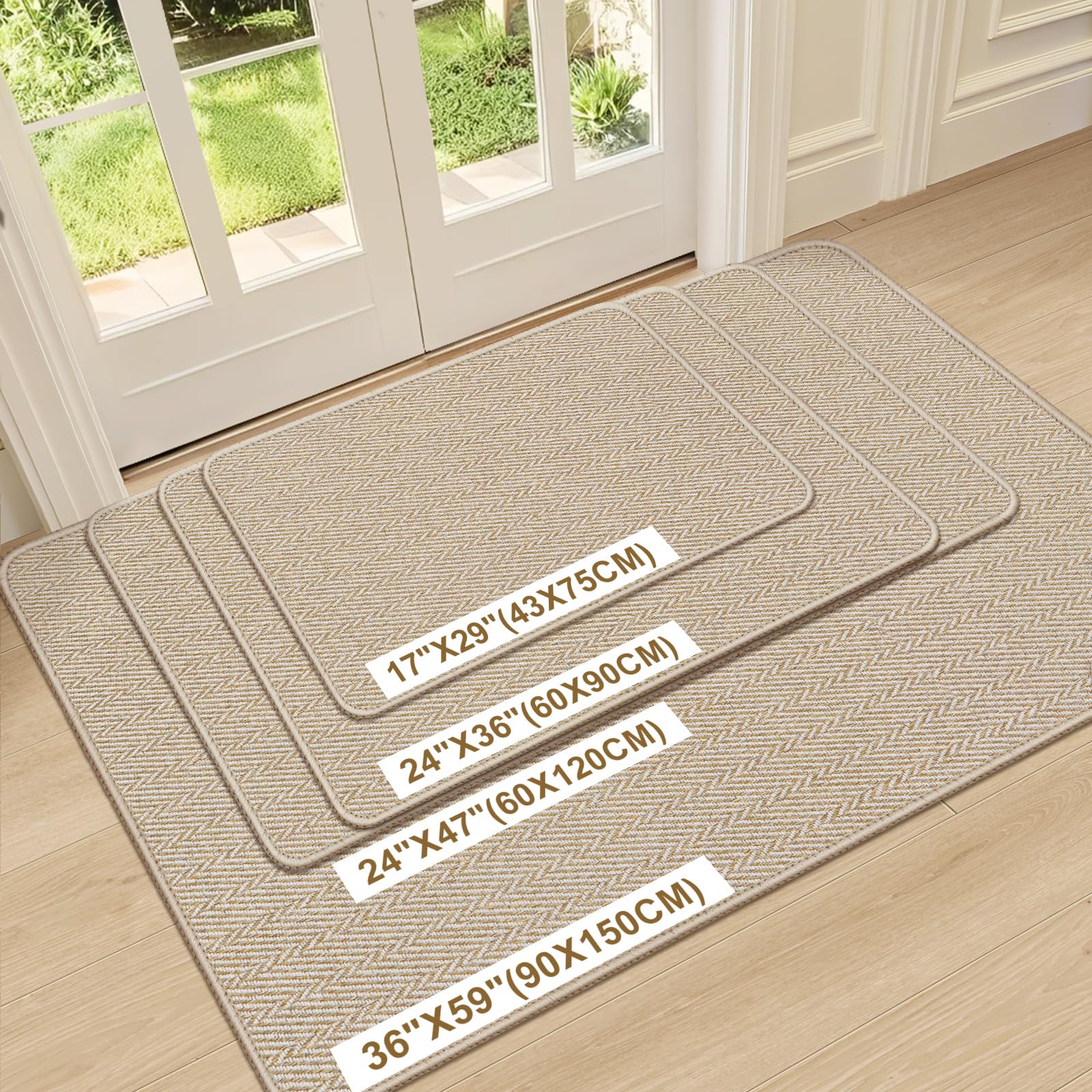 BEISIFLOOR door mat with non-slip backing prevents slips in entryways