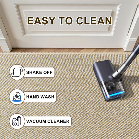 BEISIFLOOR low-profile rug remains clear of door interference.