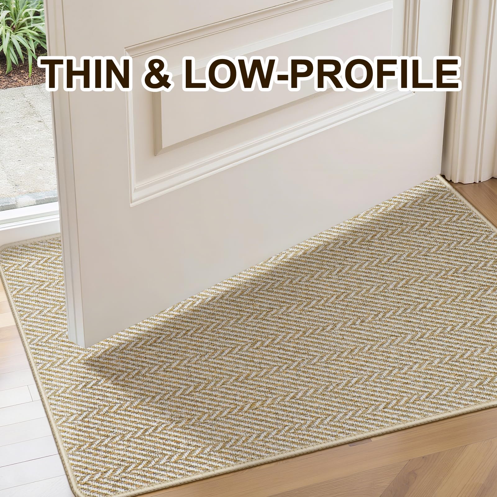BEISIFLOOR beige indoor mat placed by the entrance for high-traffic areas.