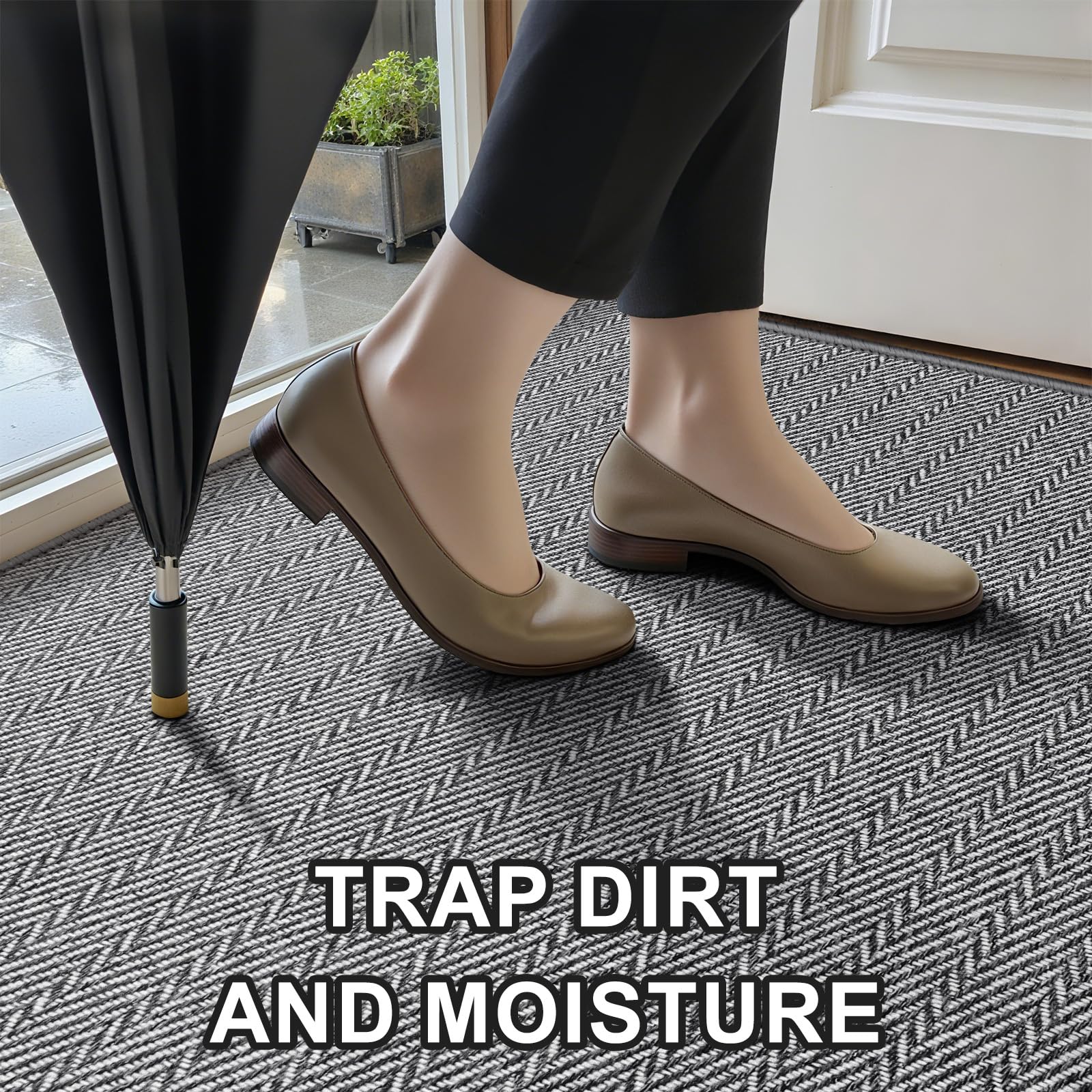 BEISIFLOOR low-profile mat fits under doors without curling