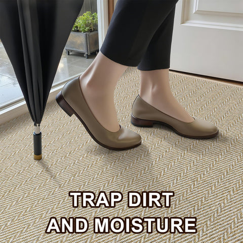 BEISIFLOOR low-profile mat fits under doors without curling.