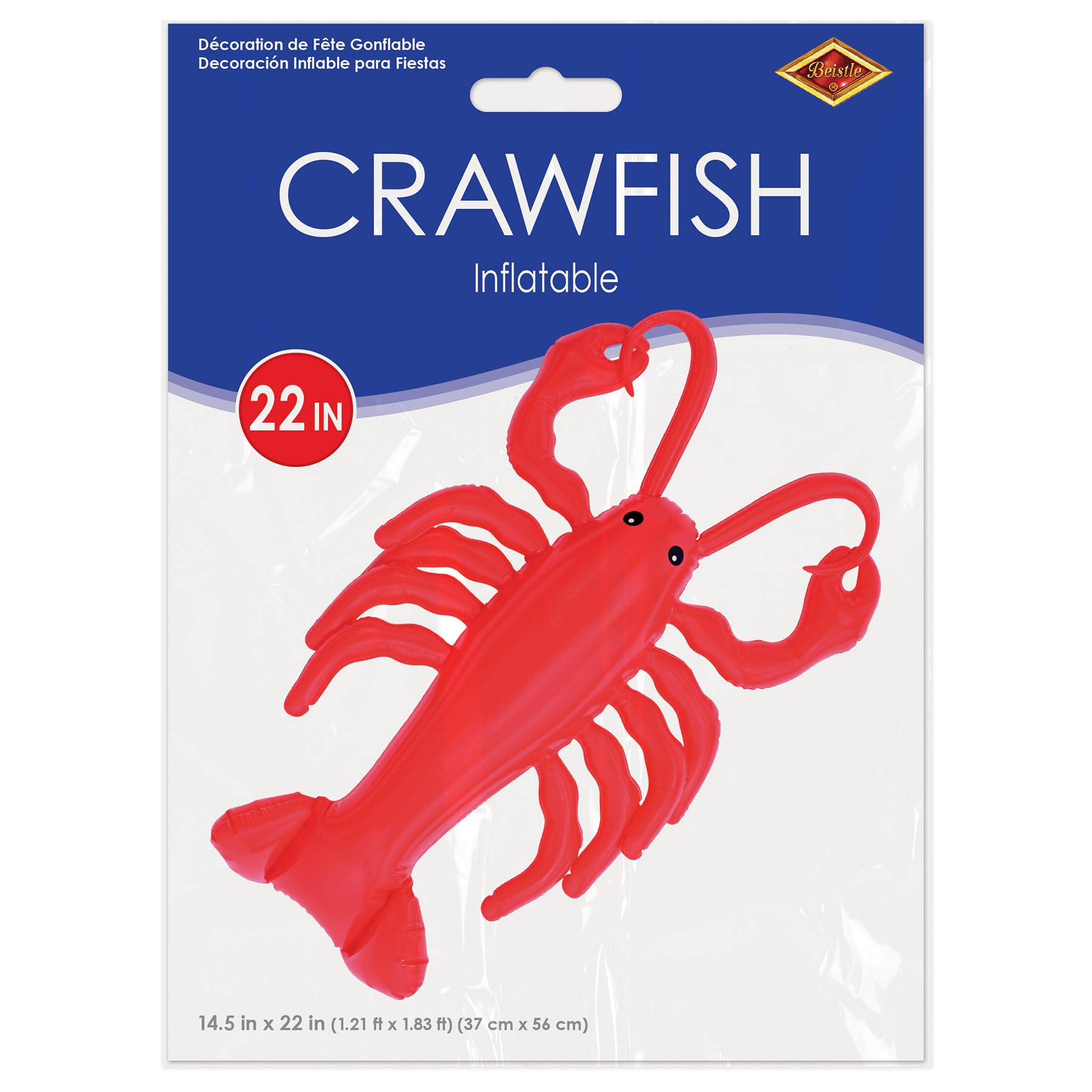 Beistle inflatable crawfish adds Mardi Gras flair with festive red hue