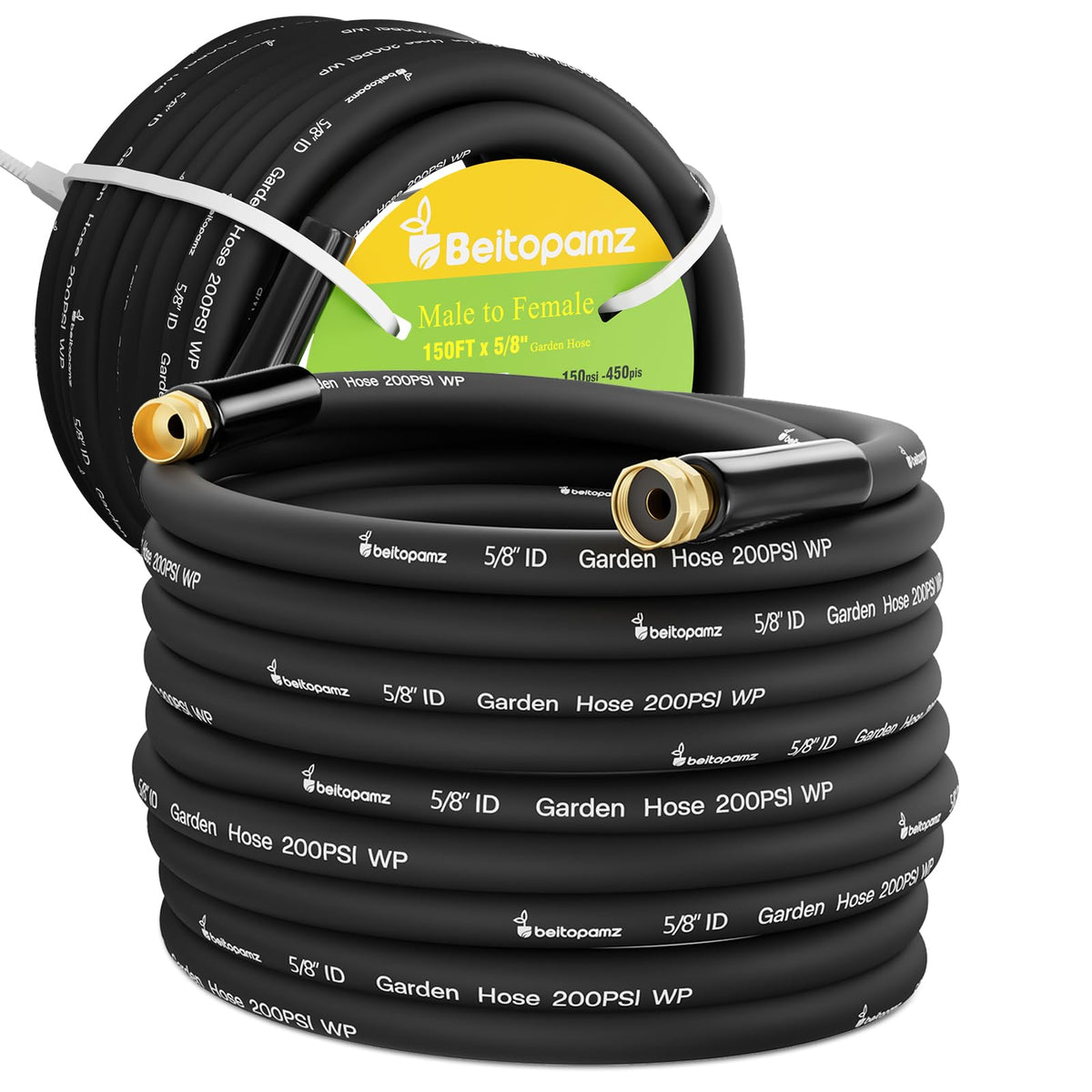 Beitopamz 150ft hose extended for long reach in the garden.