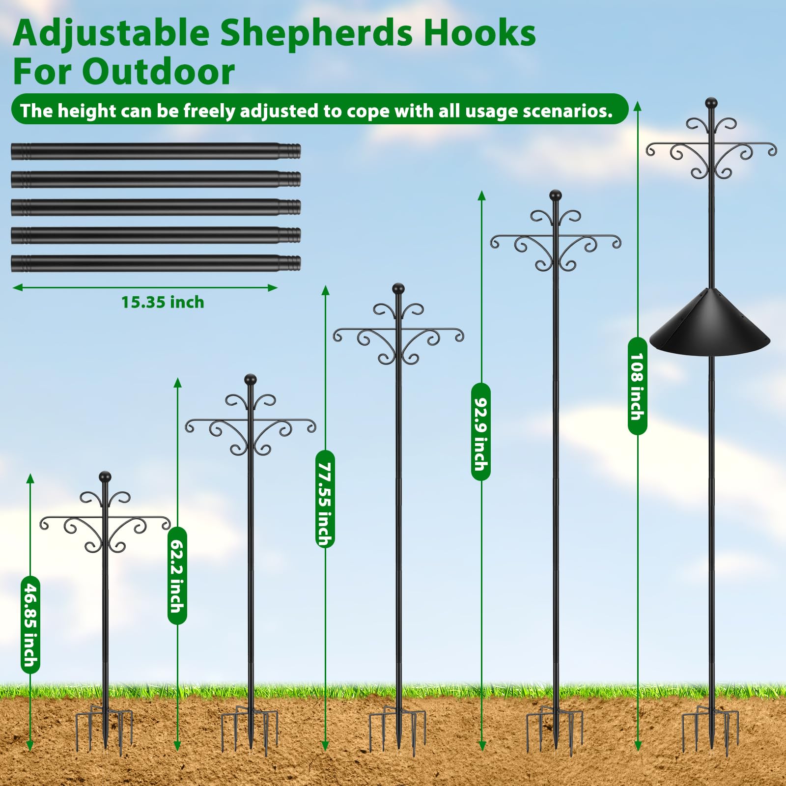 BEIUTAO 7-prong base provides stable support on uneven ground