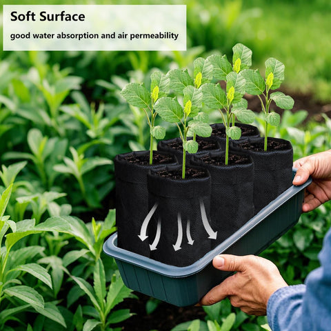 Belit deep nursery bag cross-section shows soil drainage and air flow benefits
