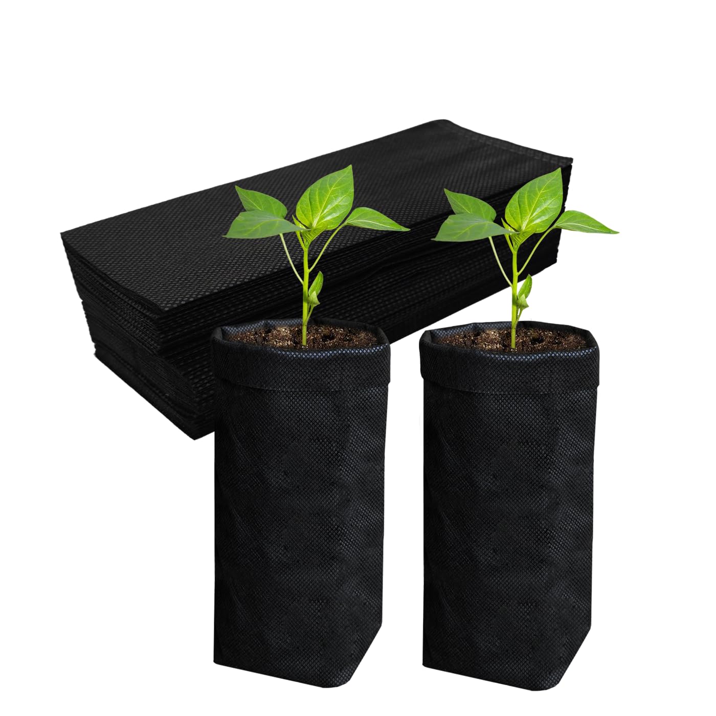 Belit deep nursery bag stacked, sturdy non-woven fabric supports easy garden planting