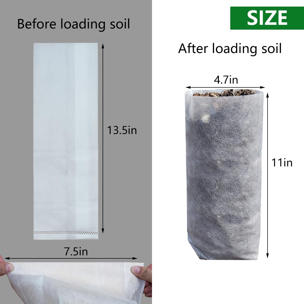 Belit 50-pack grow bag packaging folded for easy transport and storage
