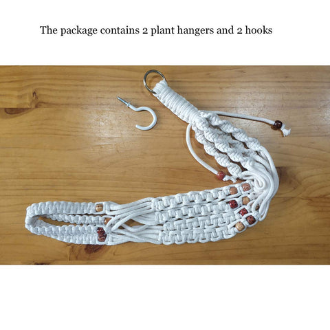 Belit two hooks included with macrame hangers for quick setup