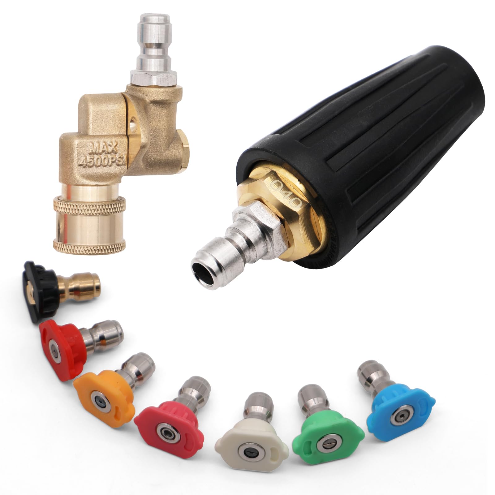 Belivetget turbo nozzle in action with 0-degree jet for tough exterior spots