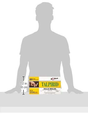 Bell Laboratories Talpirid baiting steps visual guide, highlighting gloves and timing for mole encounters.