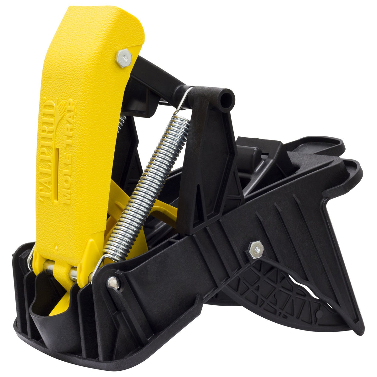Bell Laboratories Talpirid Mole Trap front view for quick surface mole control in lawns.