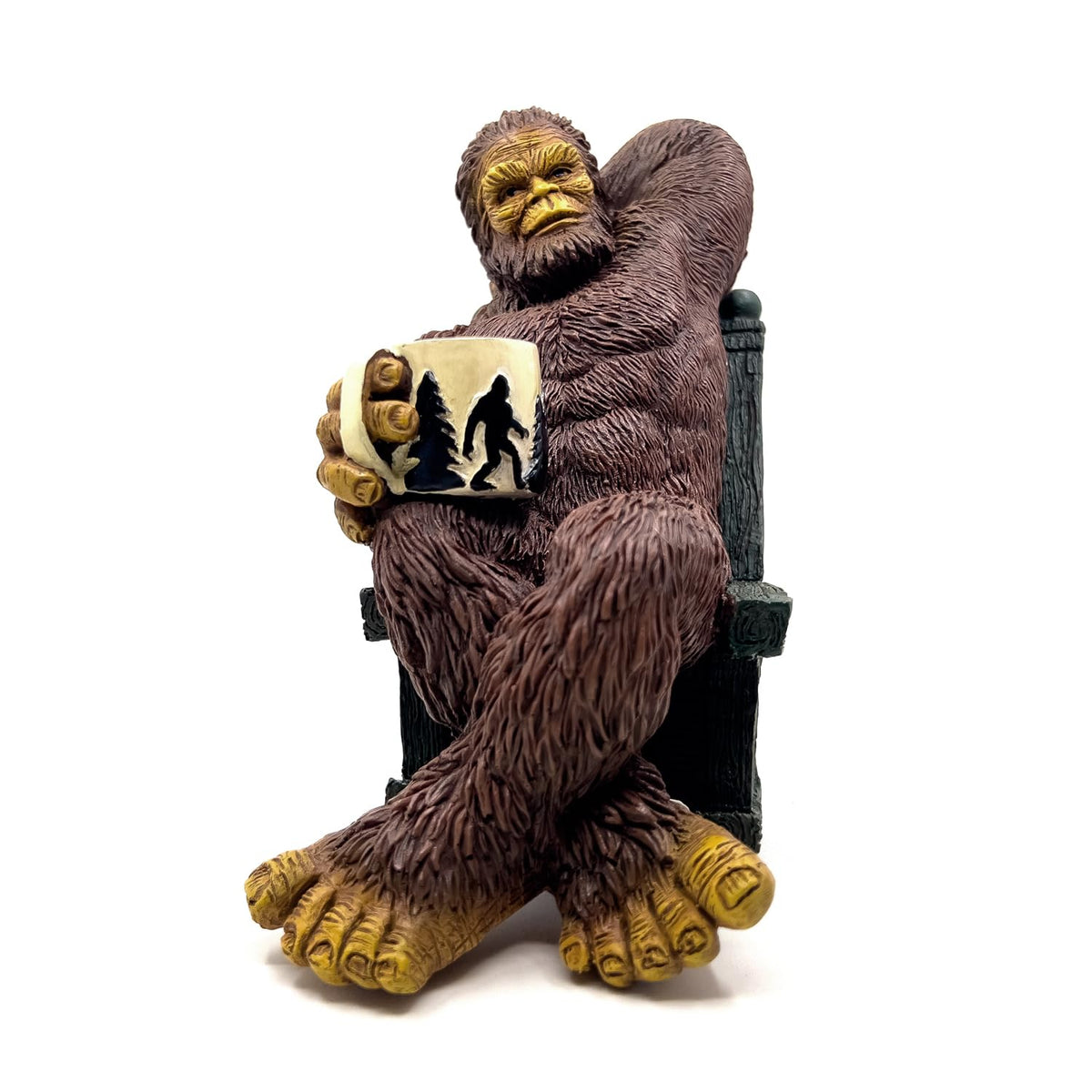 Bella Haus Bigfoot coffee-loving statue adds whimsy to garden or porch.