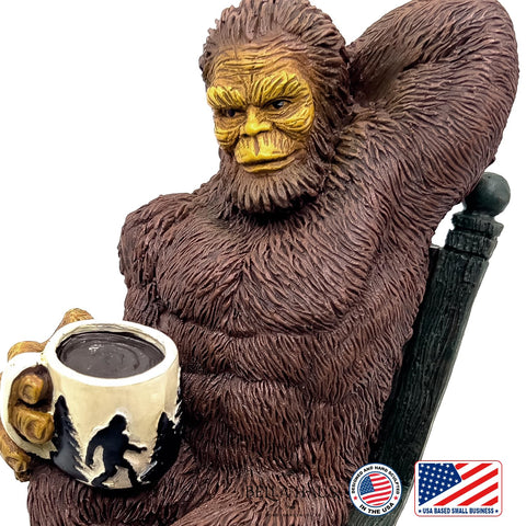 Outdoor-ready Bigfoot statue designed to maintain color outdoors.