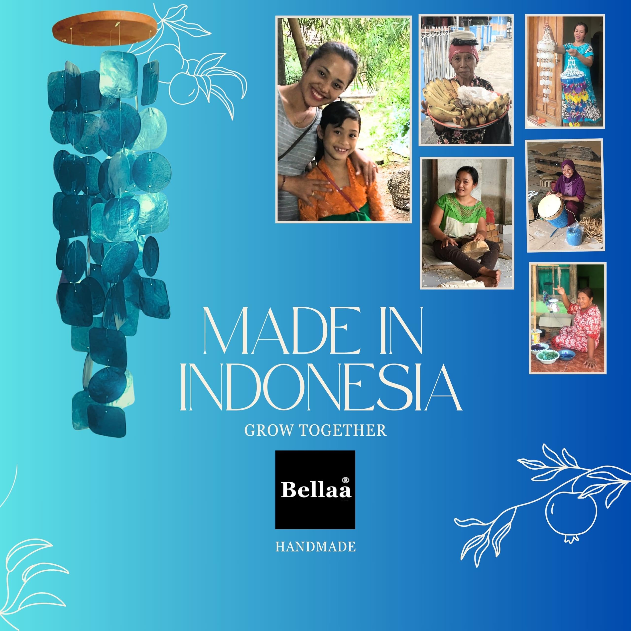 Bellaa wind chimes on bamboo frame provide durable coastal style