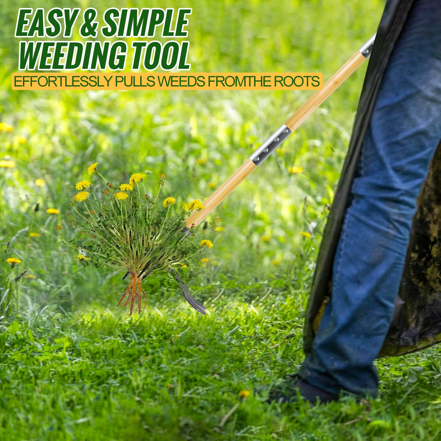 BellaJoyz stands up to stubborn weeds like dandelions and crabgrass.