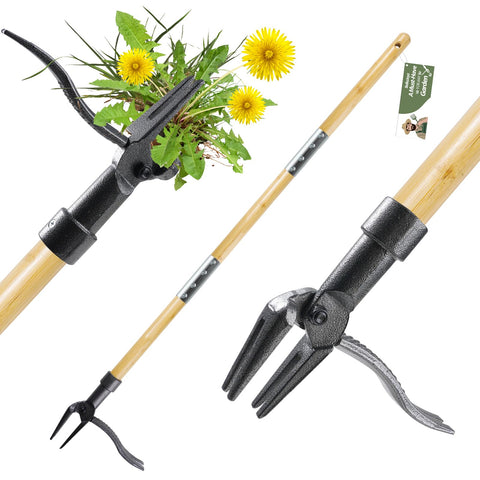 BellaJoyz stand-up weed puller with 46-inch design for easy standing weeding.
