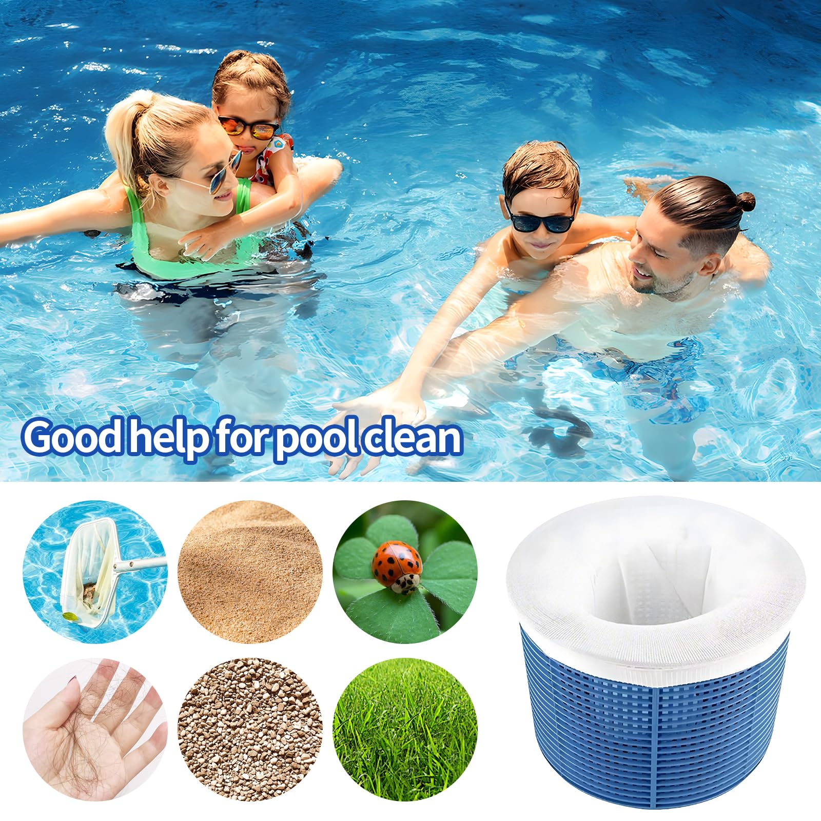 Bellar replace-and-maintain sock pack designed for versatile pool baskets.