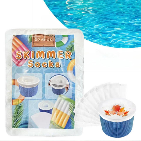 Bellar skimmer sock on basket showing durable mesh for debris filtration.