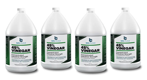Belle Chemical 45% vinegar bottle front shows industrial-grade cleaning solution ready for heavy tasks
