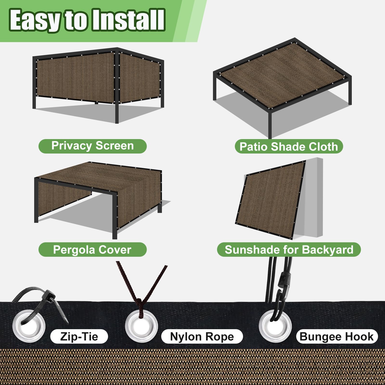 BELLE DURA shade cloth dries quickly after rain for hassle-free outdoor use.