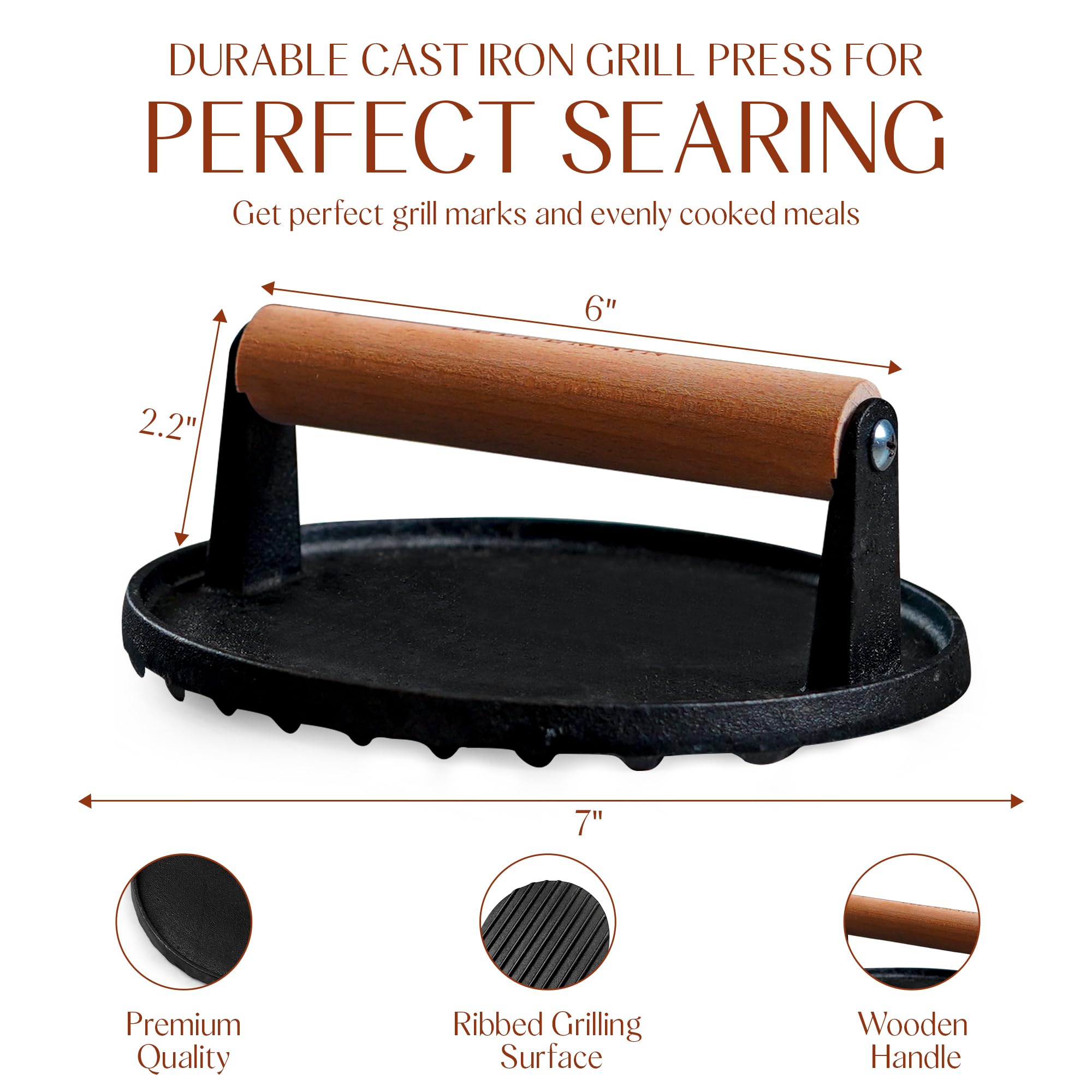 Bellemain 7-inch press top view highlighting compact patty shaping