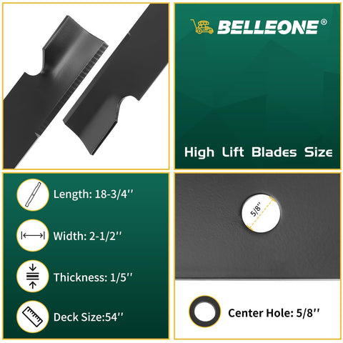Belleone 54-inch Bad Boy deck compatibility close-up shows reliable fit