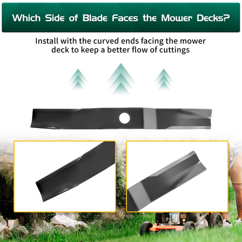 Blade operating through dense grass for smoother, quieter mowing.