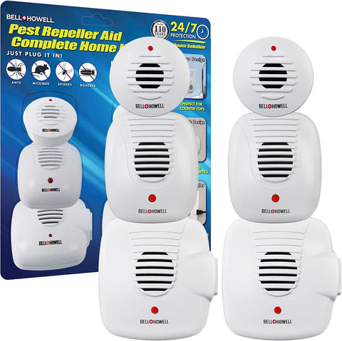 Bell+Howell Ultrasonic Pest Repeller compact micro unit deters pests without chemicals.