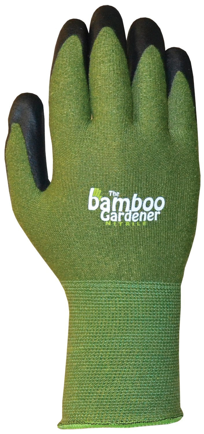 Bellingham Bamboo Gardener Gloves with nitrile palm for durable grip and comfort.